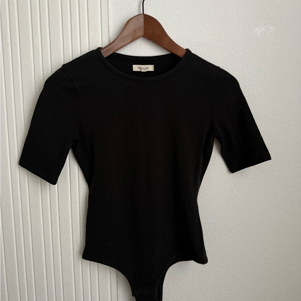 Madewell Black Short-Sleeve Crewneck Bodysuit
